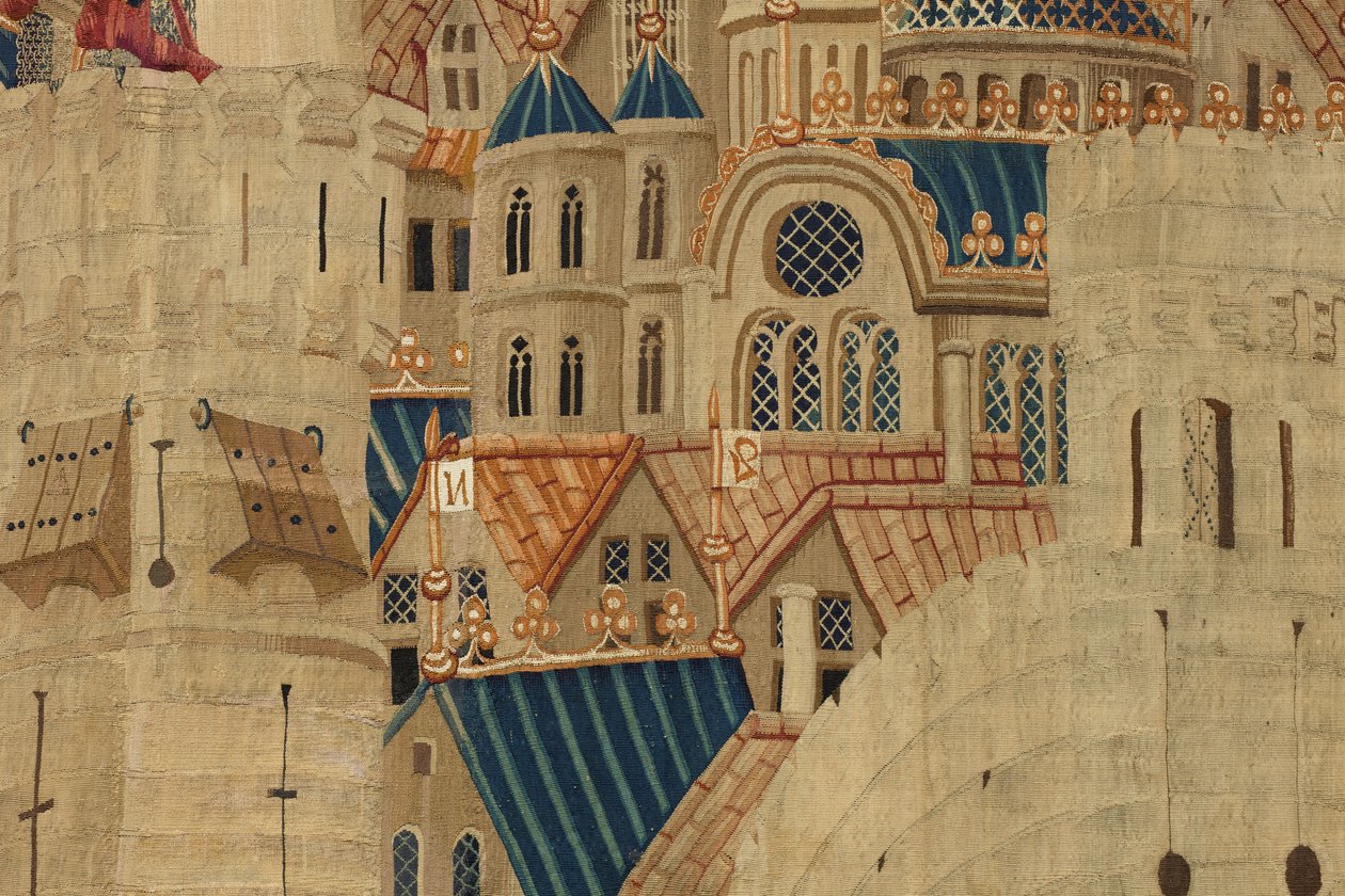 Tapestry Showing the Conquests of King Alfonso V of Portugal, Tournai (detail) by Flemish School