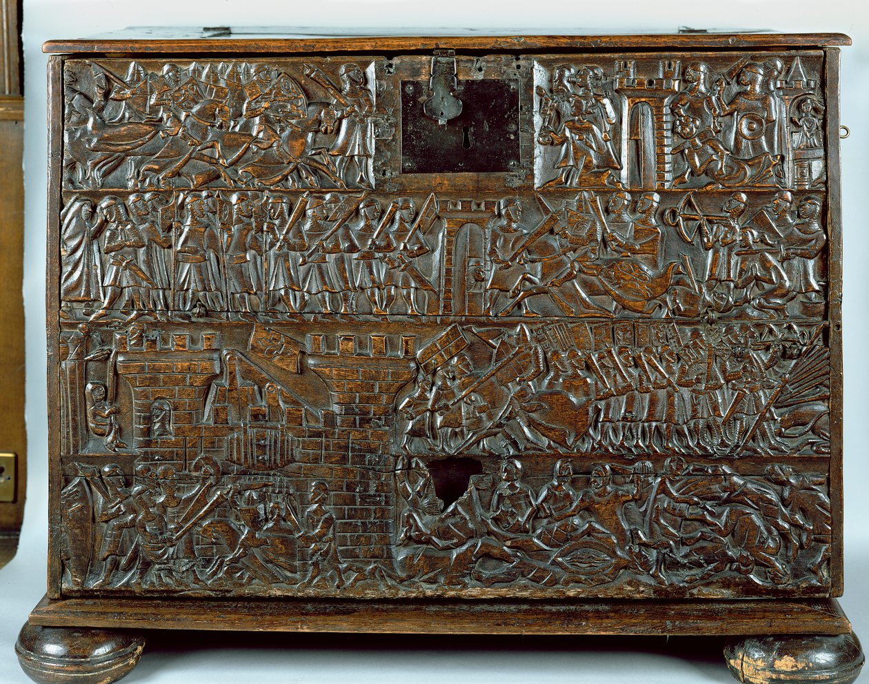 The Courtrai Chest Depicting Scenes from the Battle of the Golden Spurs Fought in Courtrai in 1302 by Flemish School