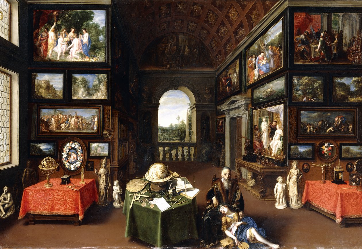The Interior of a Picture Gallery with Personifications of Painting and Drawing by Flemish School