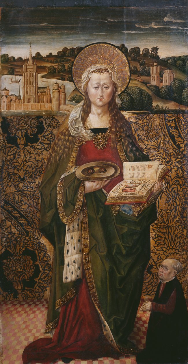 Triptych, St. Lucy, left panel by Flemish School