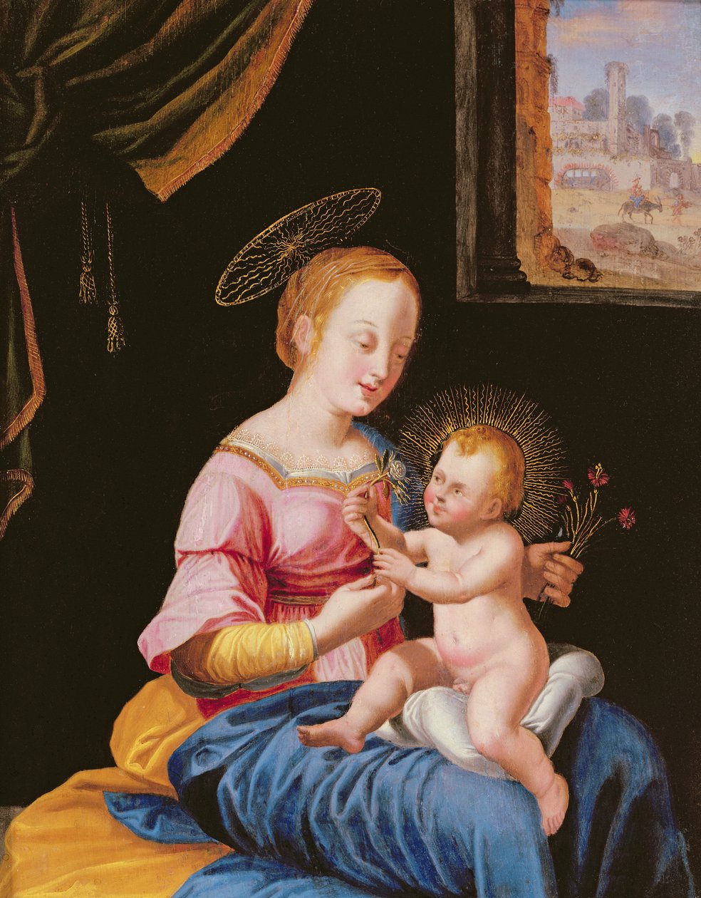 Virgin and Child with the Flight into Egypt by Flemish School