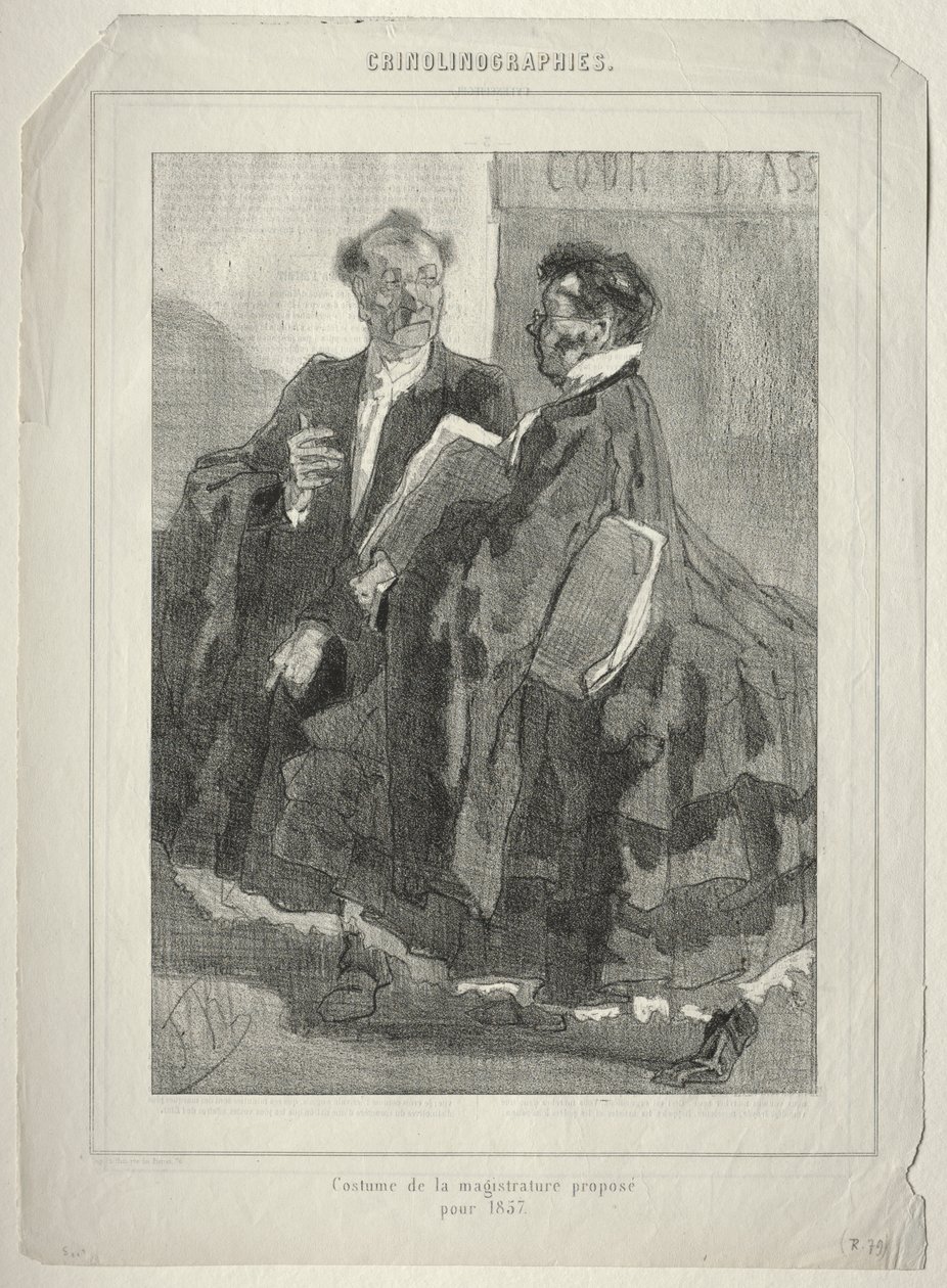 Crinolinographies (Costume of the Magistracy Proposed for 1857) by Félicien Rops