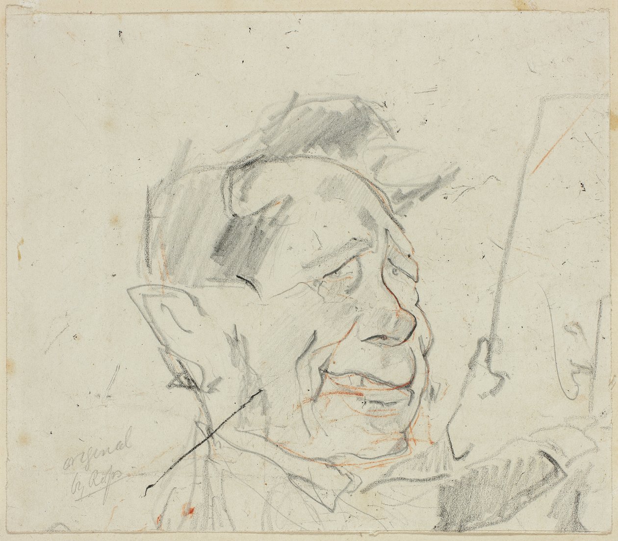 Sketch of Ferdinand Marinus by Félicien Rops