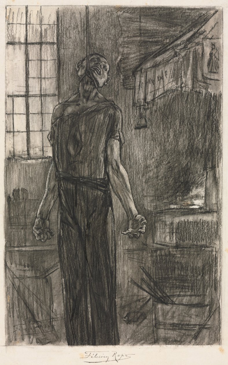 The Hanged Man in the Forge, c. 1880 by Félicien Rops