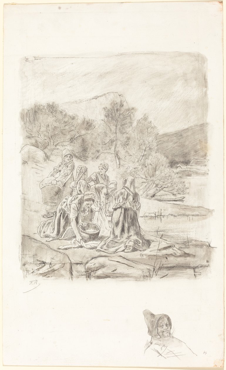 Washerwomen by Félicien Rops