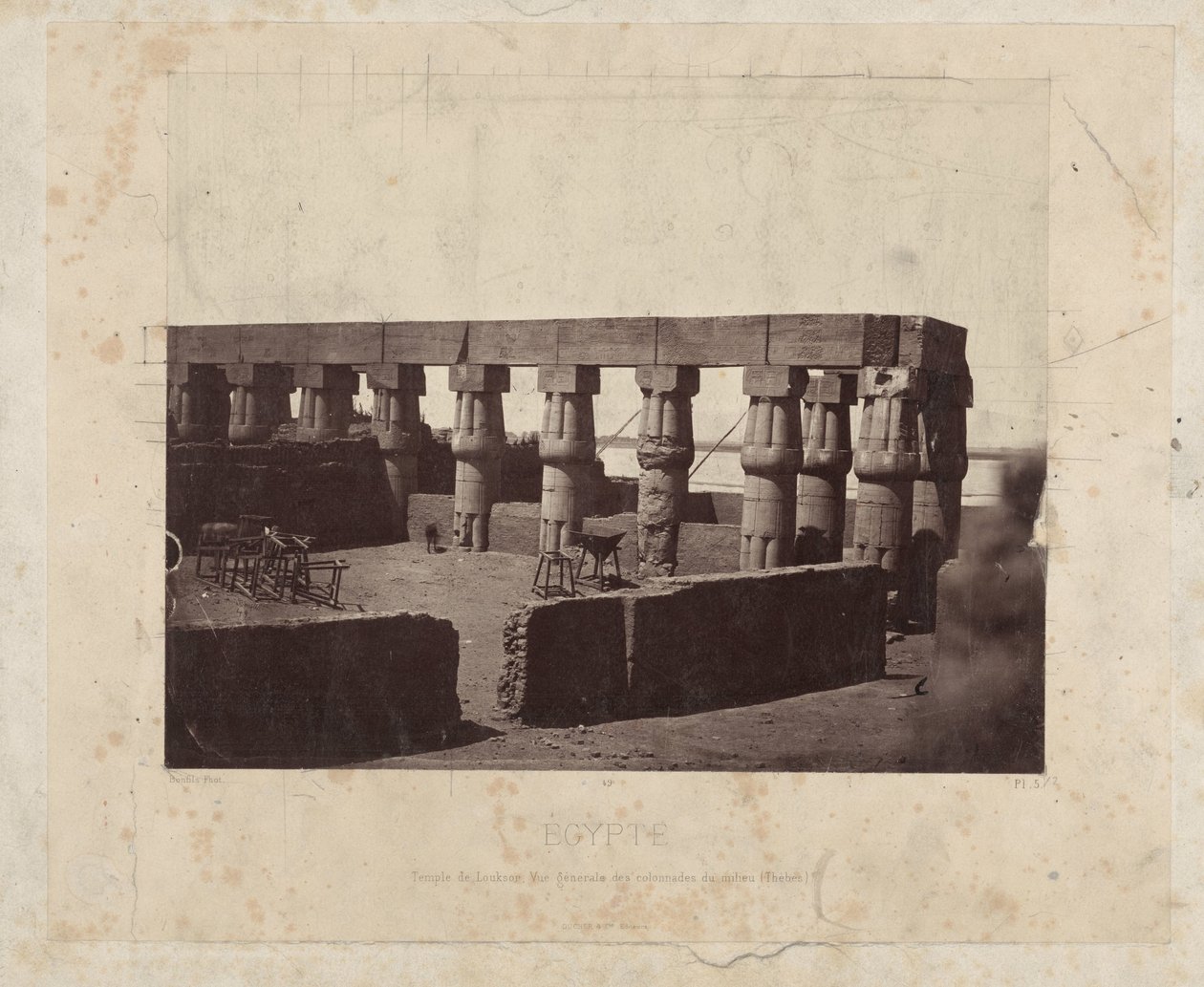 Remains of the Luxor Temple (Égypte) by Félix Bonfils