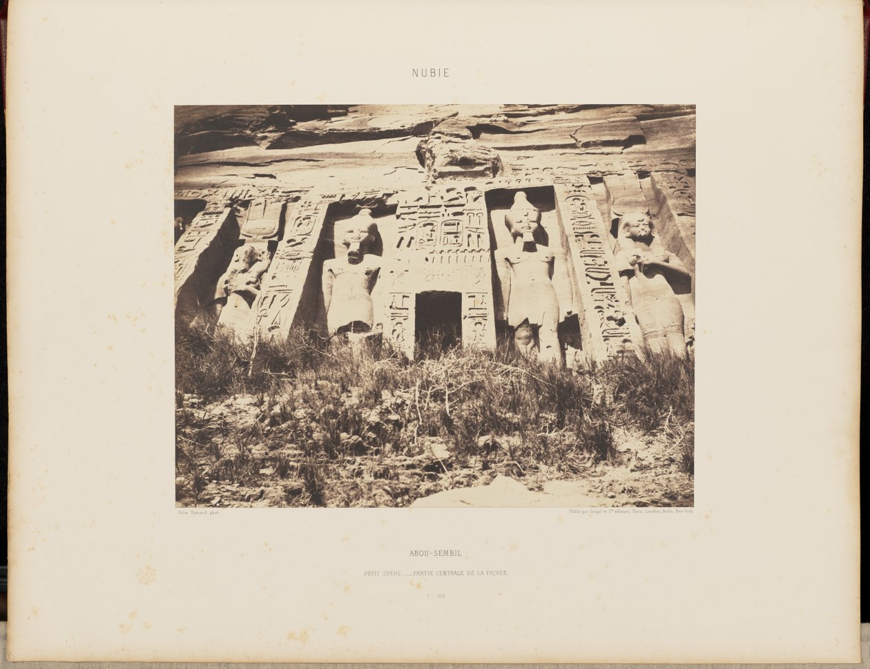 Abu Simbel. Small Temple - Central Part of the Facade by Félix Teynard
