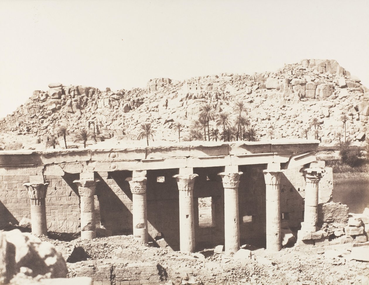 Ile de Fileh Philæ, Colonnade Occidentale - Ruins Viewed from Point L by Félix Teynard