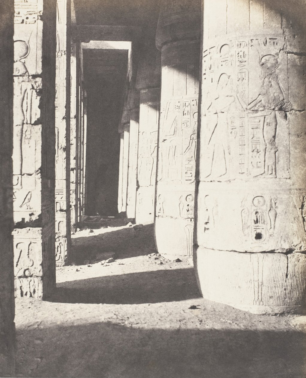 Médinet-Abou Thebes, Later Constructions - Second Court, 1851-52, printed 1853-54 by Félix Teynard
