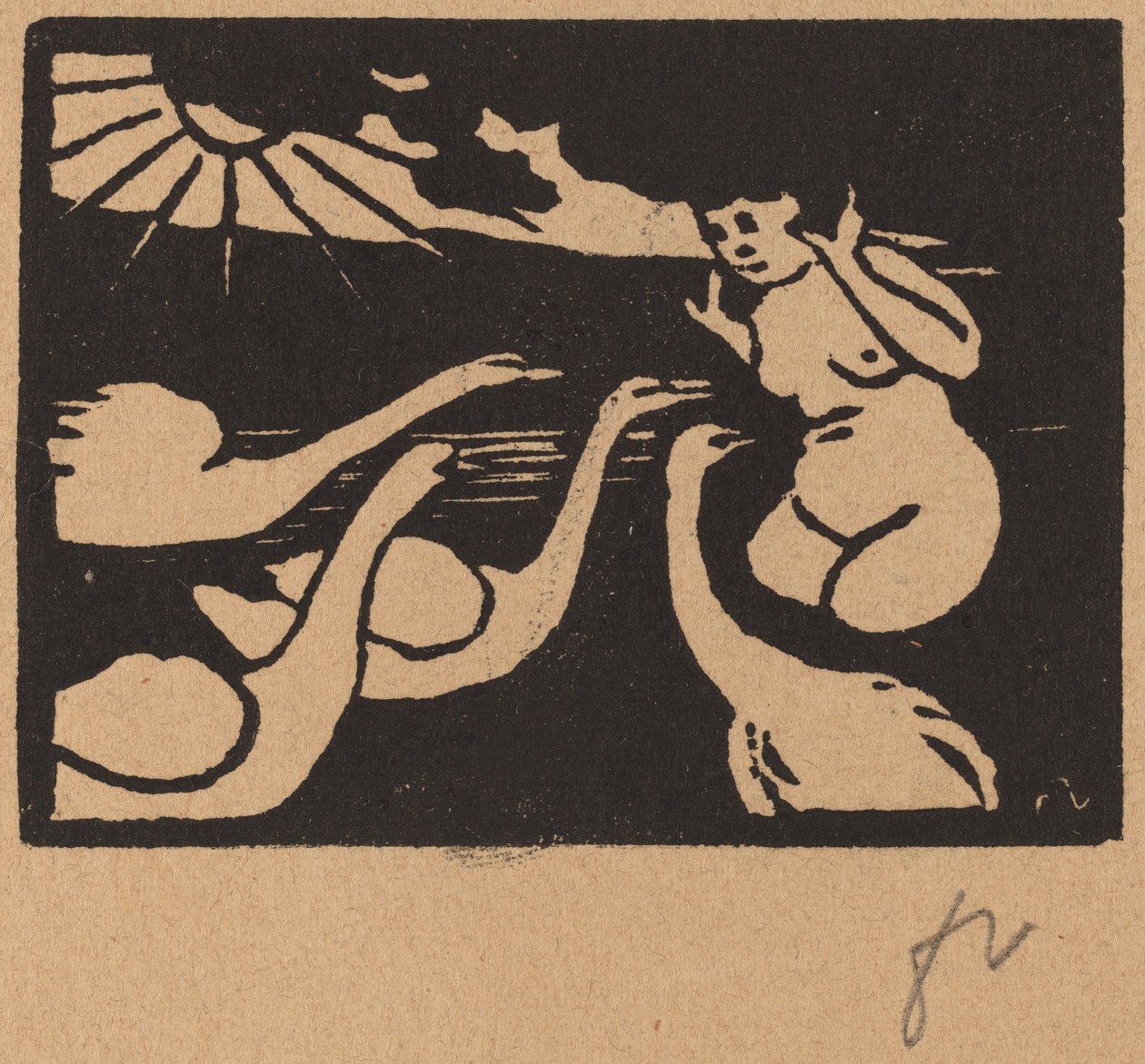Bather with Swans by Félix Vallotton