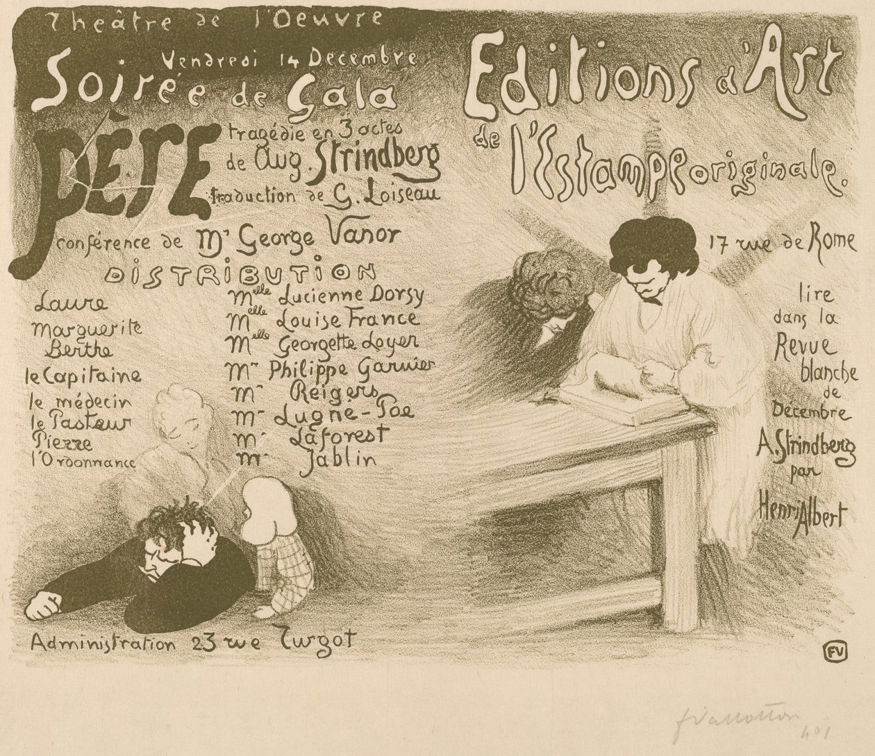 Father: Tragedy in 3 Acts by Aug. Strindberg, 1894 by Félix Vallotton