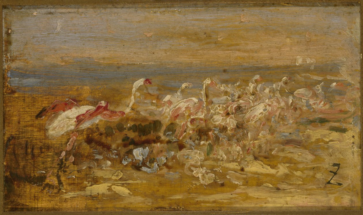 Flamingos, 2nd Half of the 19th Century by Félix Ziem