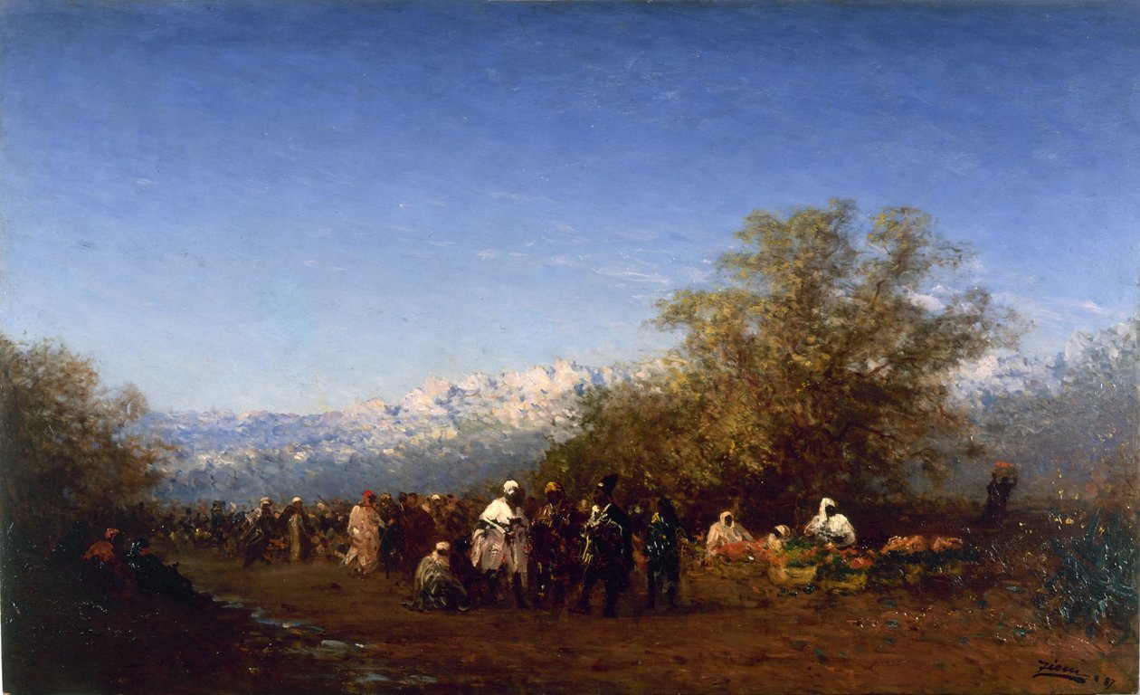 Market in Fez by Félix Ziem