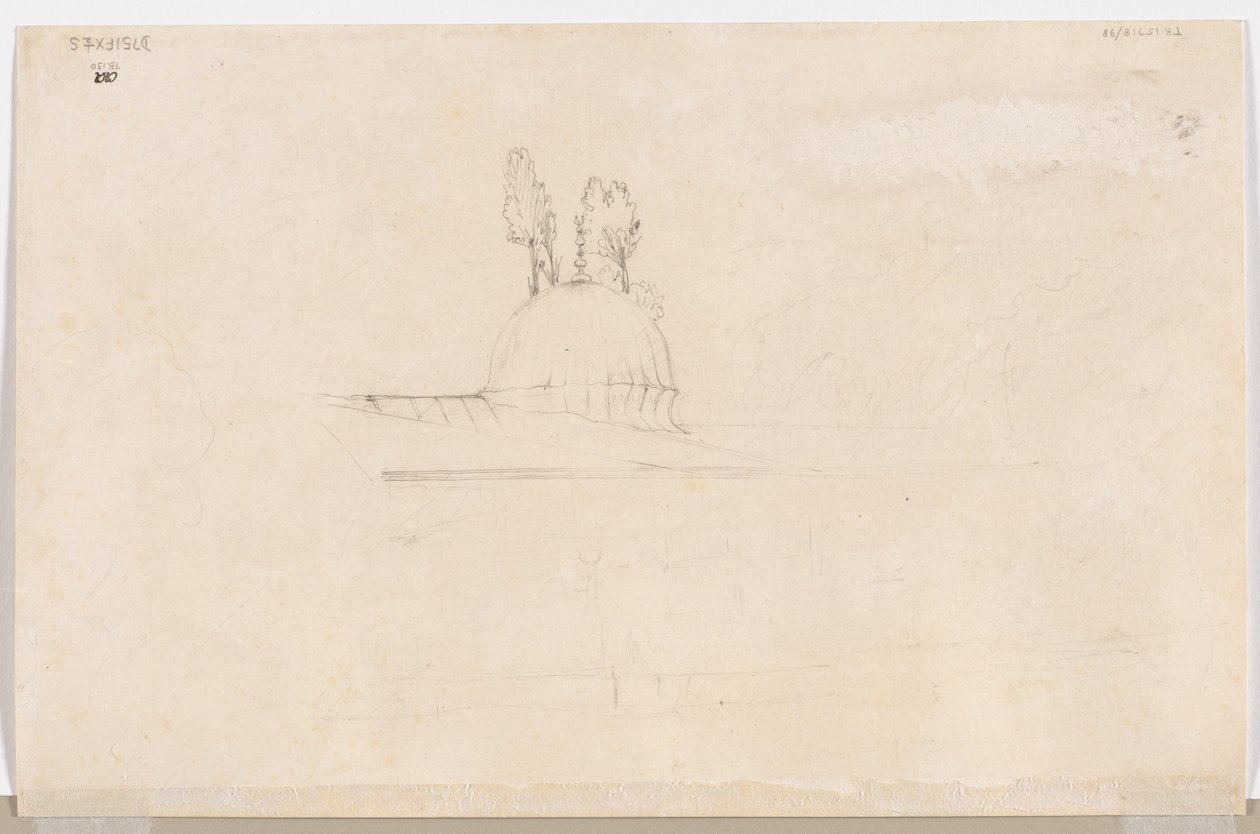 Sketch for Pavilion Near a Mosque (verso) by Félix Ziem