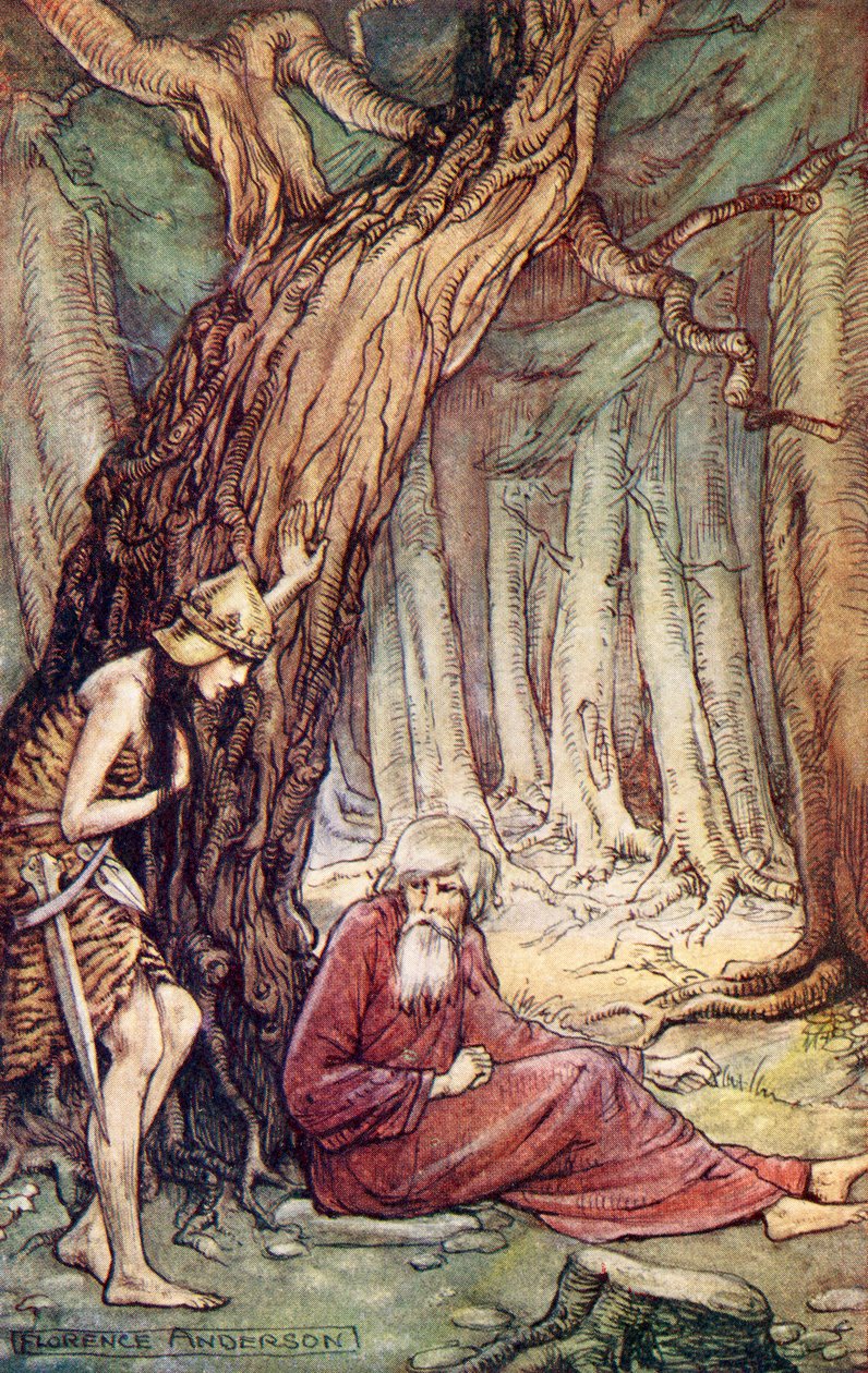 Boadicea and the Druid, from the poem Boadicea by William Cowper by Florence Anderson
