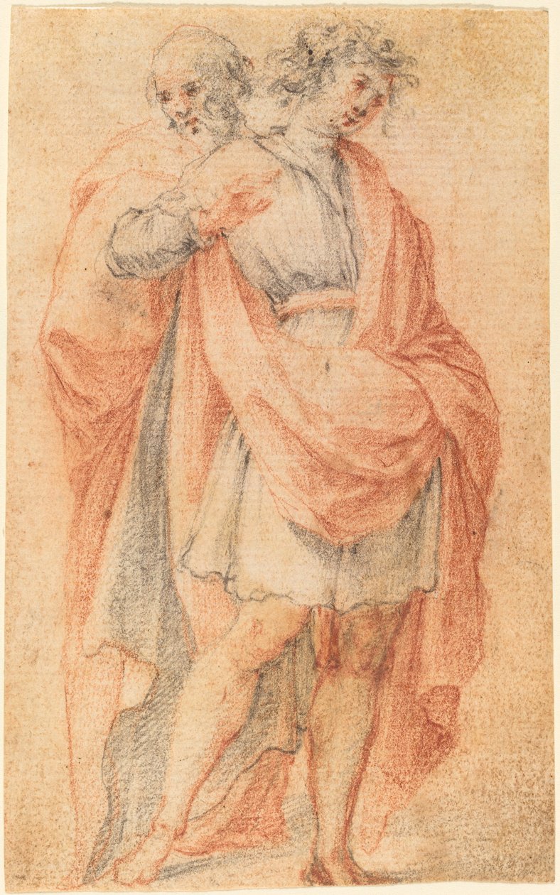 Two Male Figures: A Youth and an Old Man by Florentine 17th Century