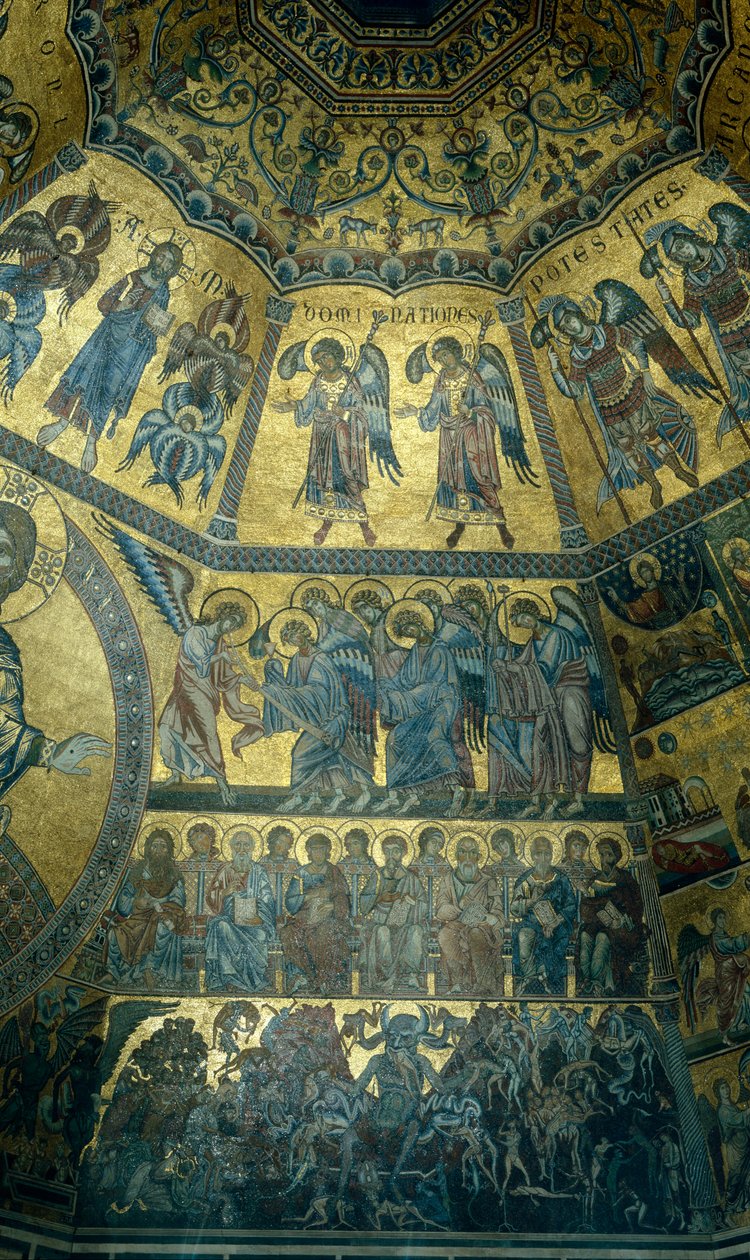 Mosaic on the Domed Ceiling of St Johns Baptistry, Florence by Florentine School