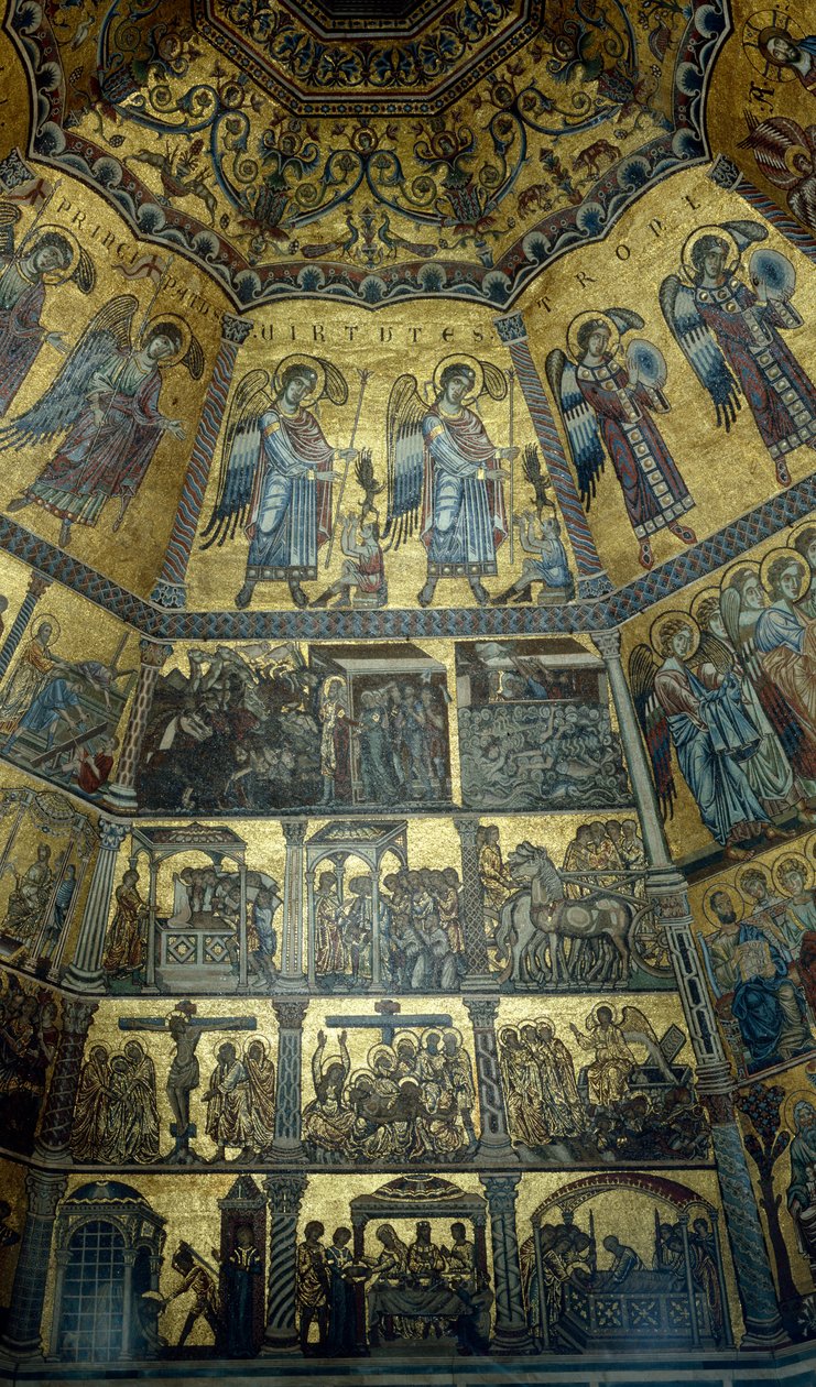Mosaic on the Domed Ceiling of St Johns Baptistry, Florence by Florentine School