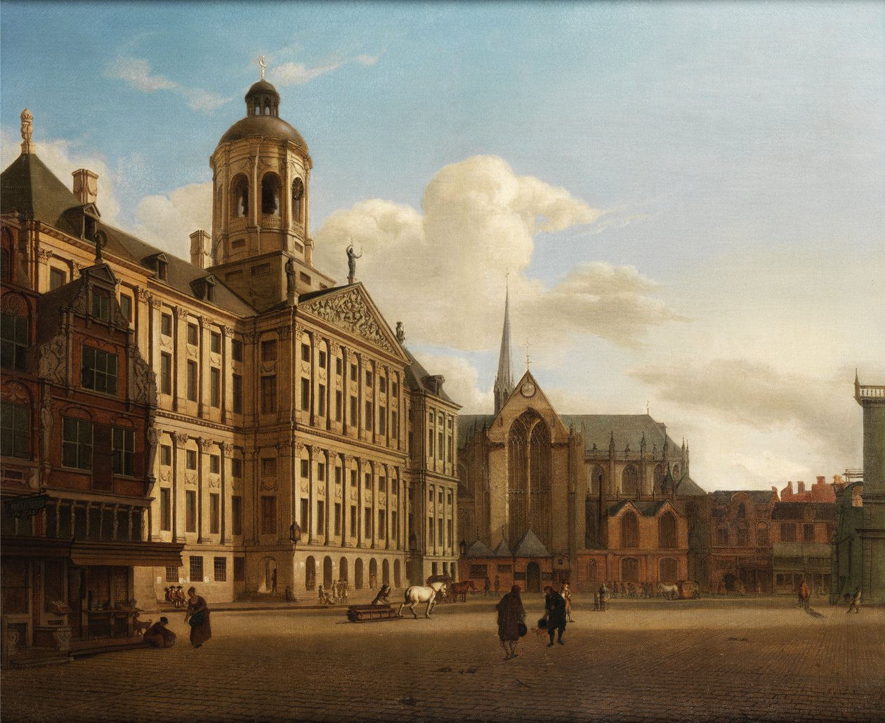 View of the Dam with the Town Hall in Amsterdam by Jan van der Heyden