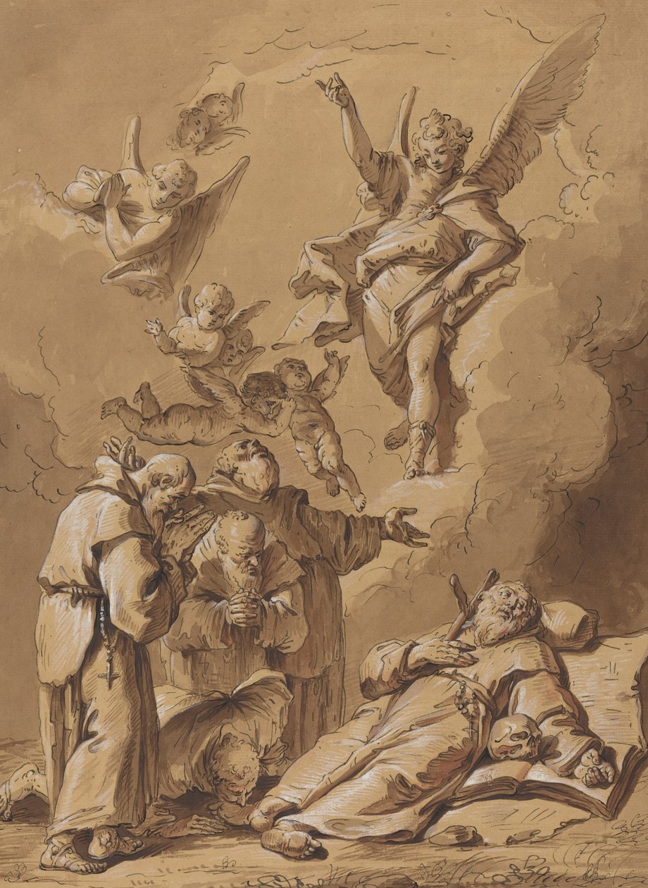 Death of a Holy Friar by Follower of Francesco Fontebasso