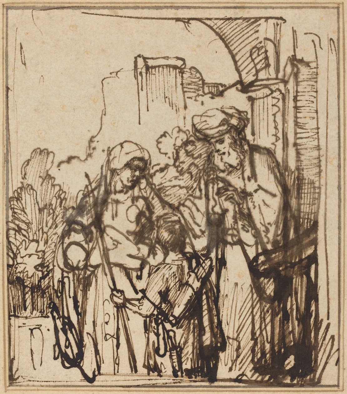 The Dismissal of Hagar by Follower of Rembrandt van Rijn