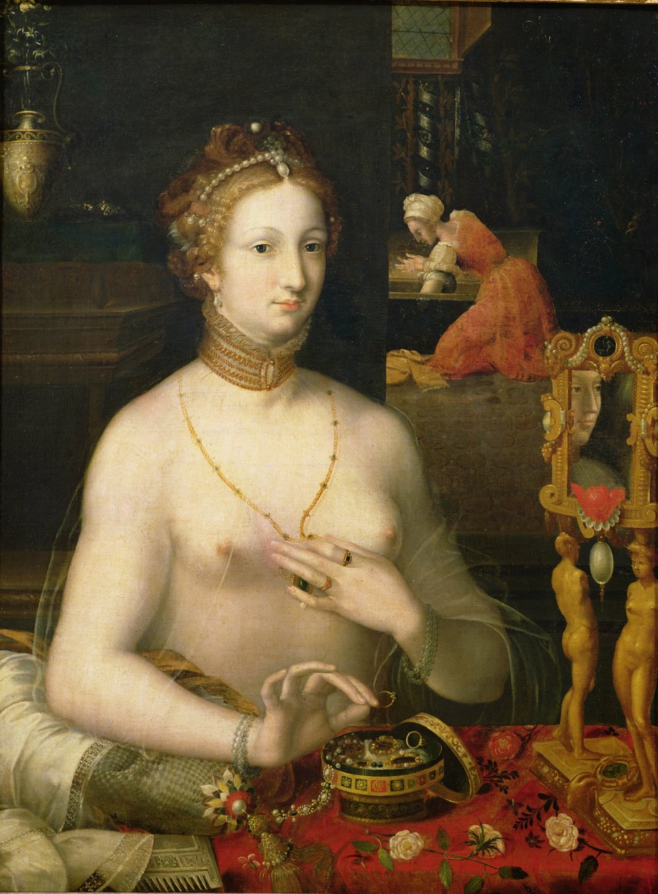 Woman at her Toilet by Fontainebleau School