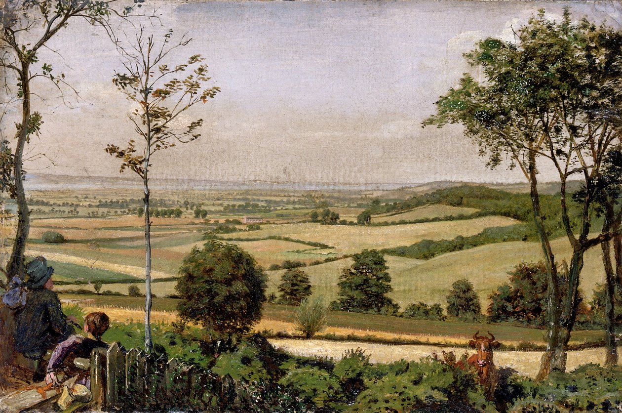 View from Shorn Ridgway, Kent by Ford Madox Brown