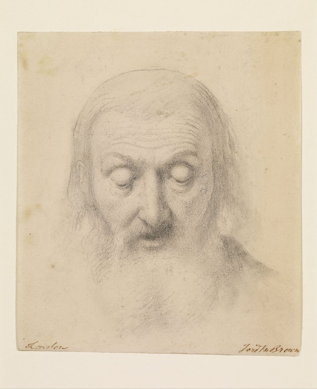 Wycliffe Reading His Translation of the Bible - Study for the Head of Wycliffe by Ford Madox Brown