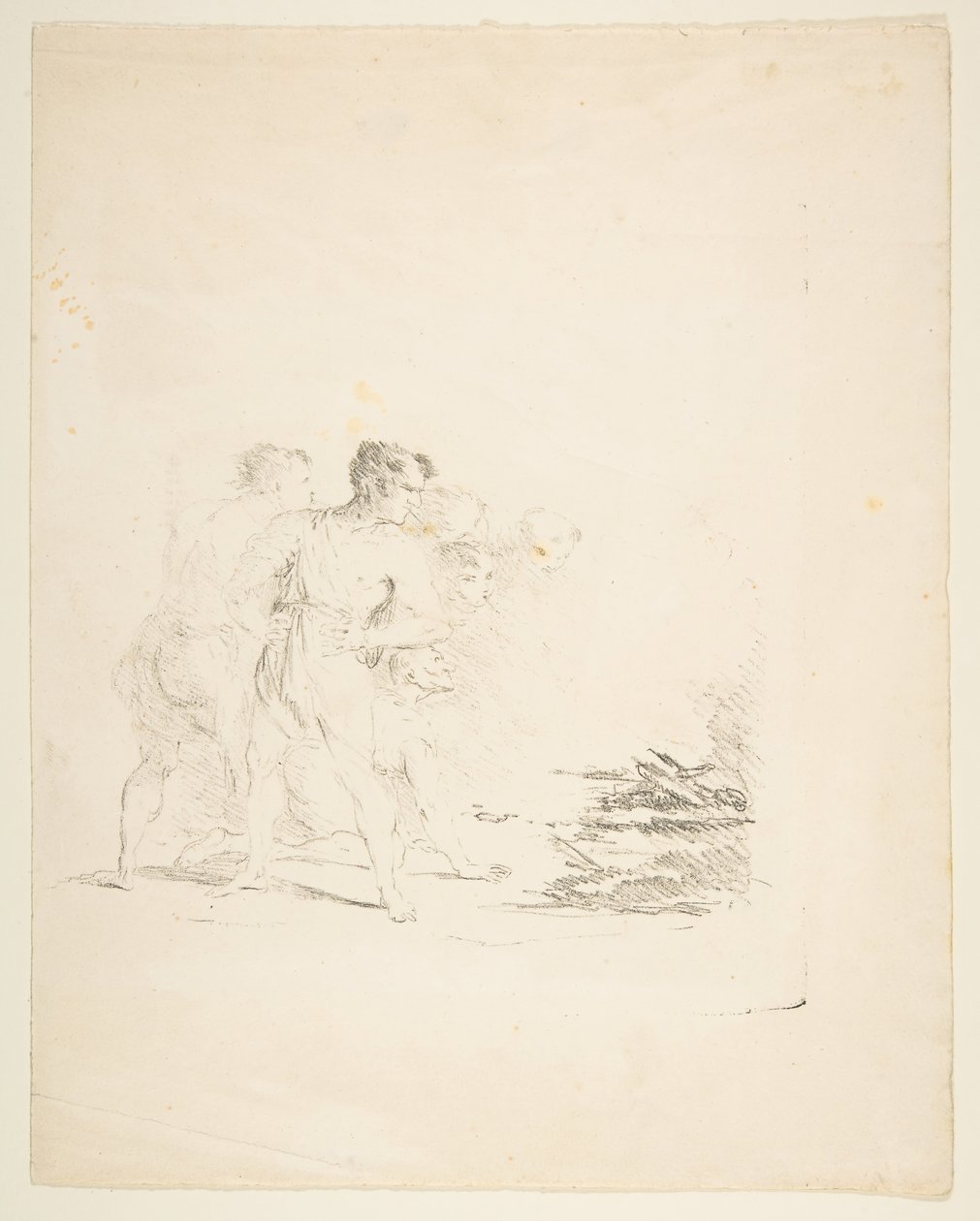 Men Spitting at a Fire, ca. 1820-1850 by Formerly attributed to Goya