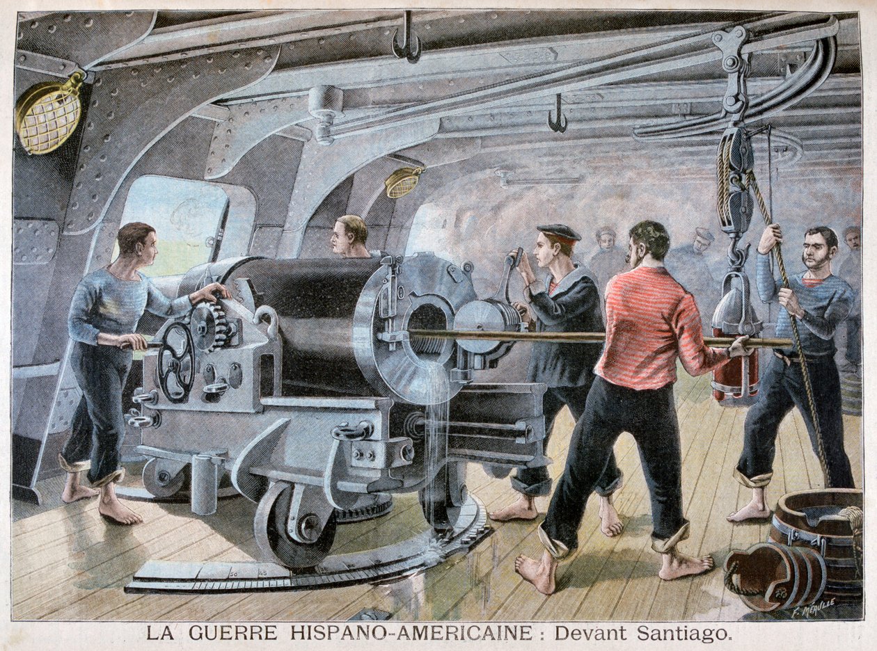Battle of Santiago, Spanish-American War, 1898 by Fortuné Méaulle