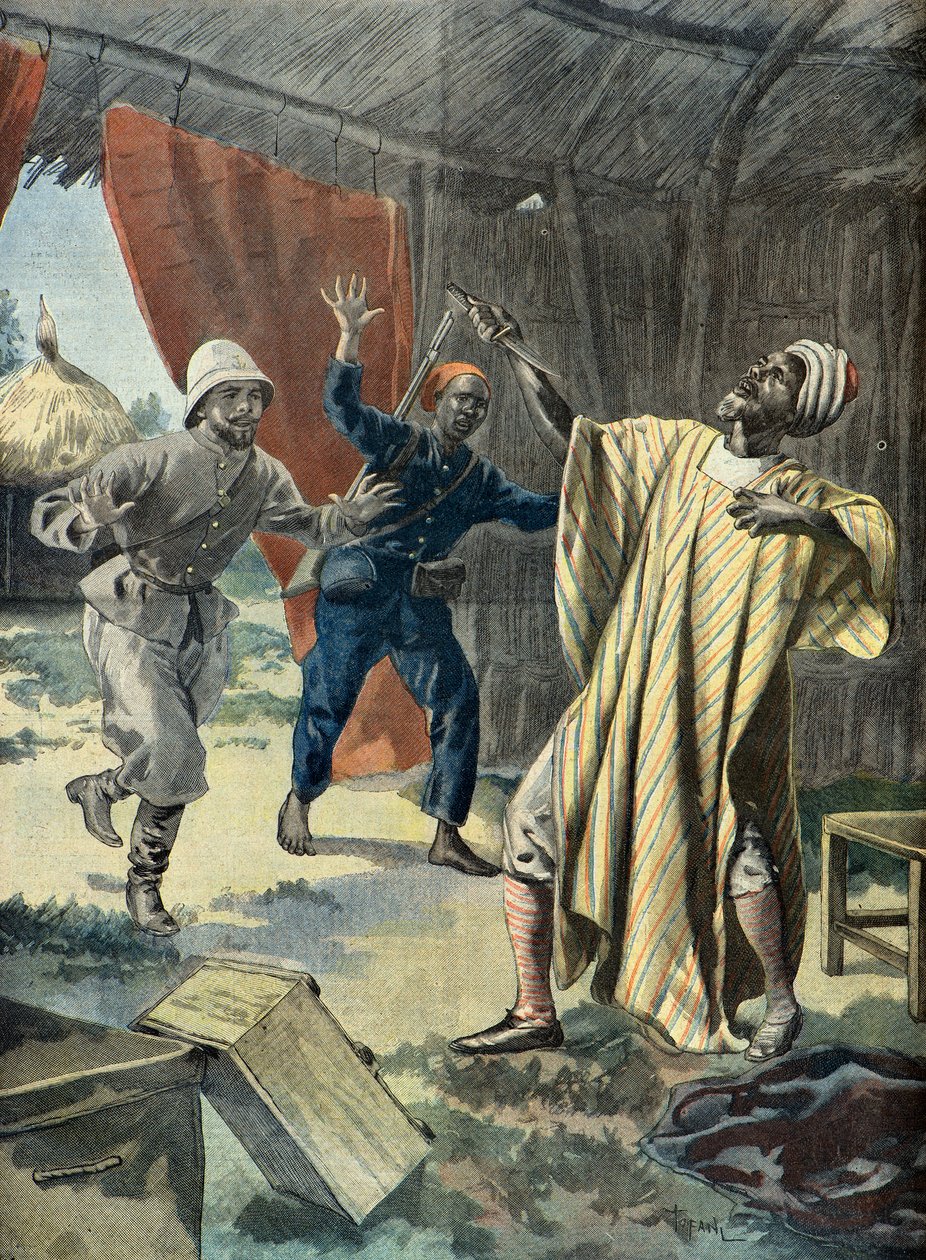 Attempted Suicide of Samory Toure, Prisoner of the French in 1899 by Fortune Louis Meaulle