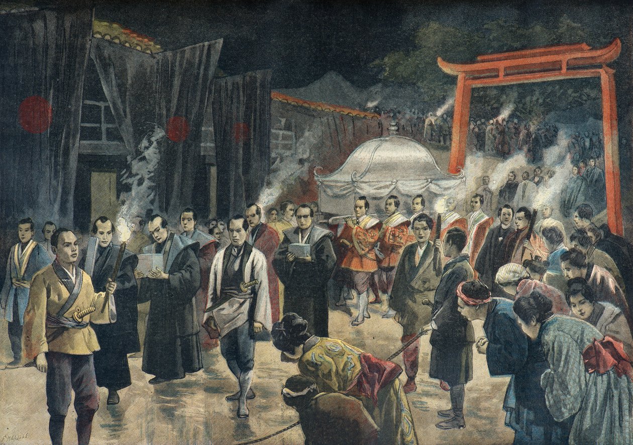 Burial of Empress Dowager Eisho, Kyoto 1897 by Fortune Louis Meaulle