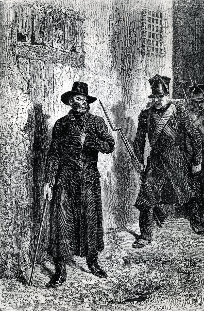 Javert chasing Valjean, illustration from 