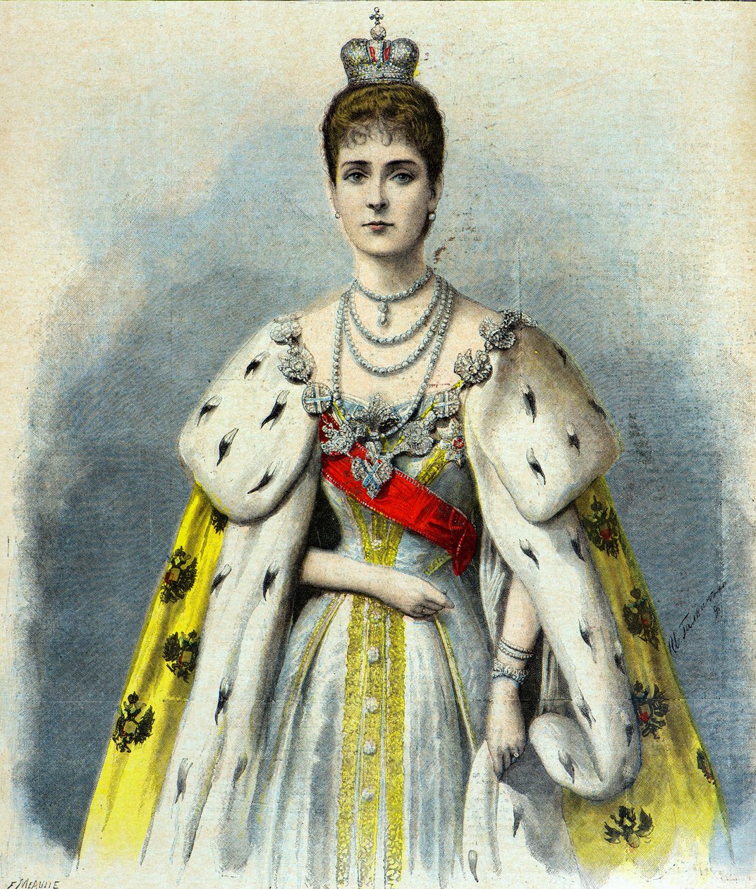 Portrait of Alexandra Feodorovna in Coronation Costume by Fortune Louis Meaulle