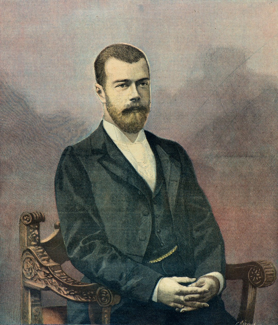 Portrait of Tsar Nicholas II in 1896 by Fortune Louis Meaulle