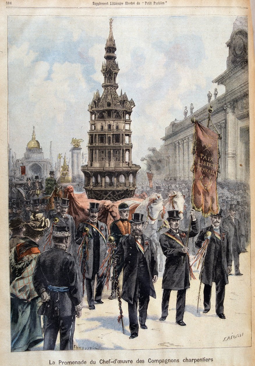 Promenade of the masterpiece of the Companion Carpenters, engraved by Fortuné Louis Méaulle by Fortune Louis Meaulle