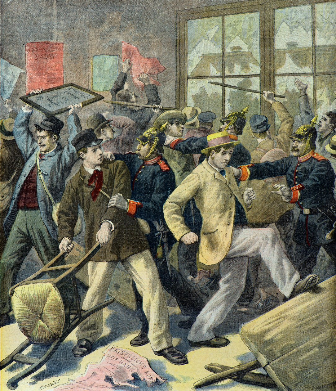 Rebellion of Conscripts from Alsace Lorraine in German Stations by Fortune Louis Meaulle