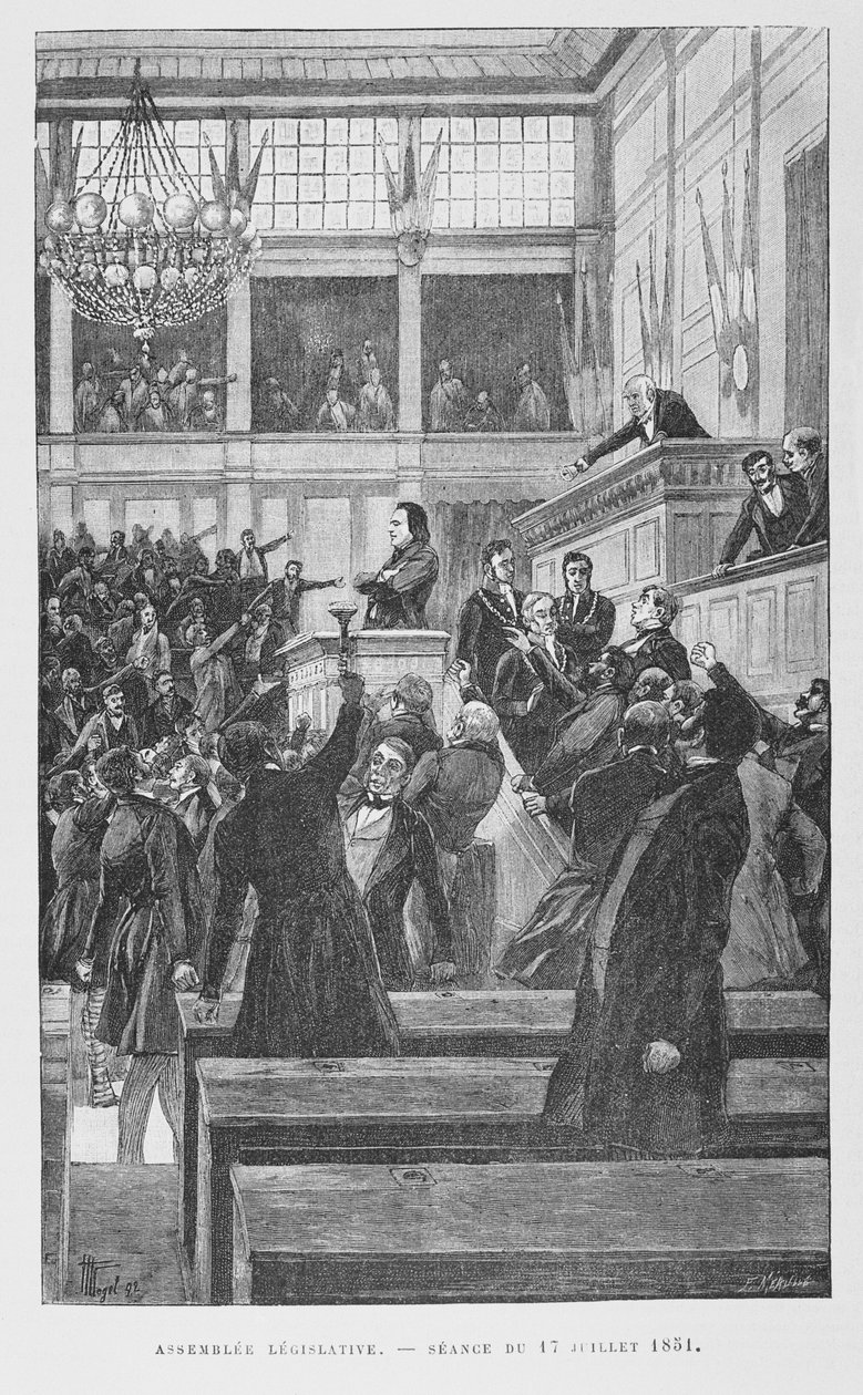 Victor Hugo at the Legislative Assembly Delivering a Speech on the Revision of the Constitution on 17th July 1851 by Fortune Louis Meaulle