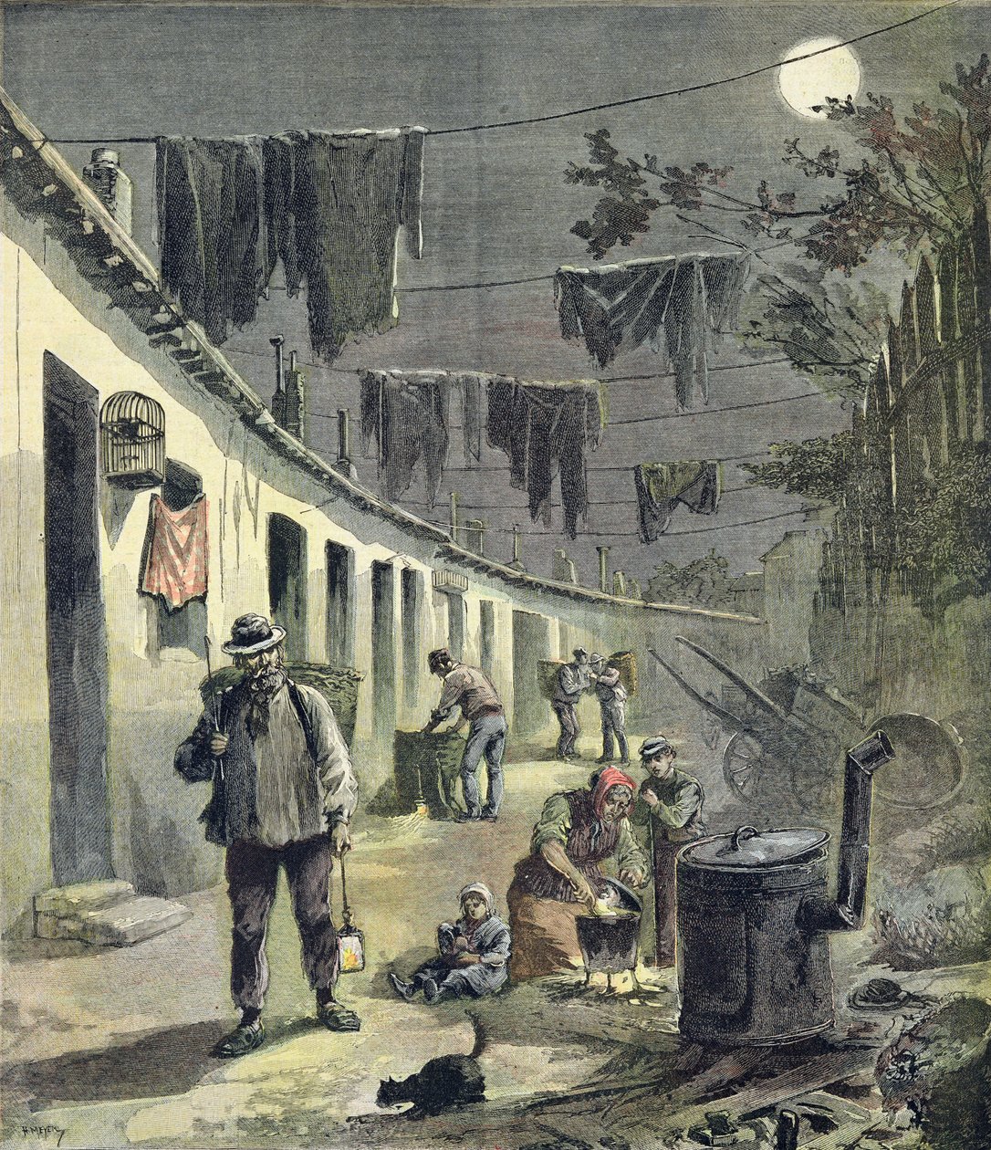 The ragpickers of Paris, illustration from the illustrated supplement of Le Petit Journal by Fortune Louis Meaulle and Henri Meyer