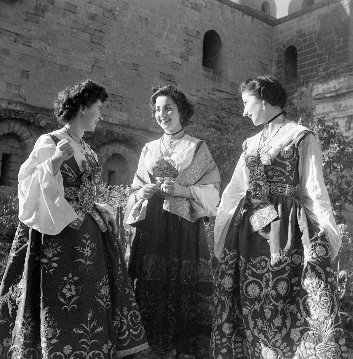 Group of Women in Traditional Dress in Piana degli Albanesi by Fosco Maraini