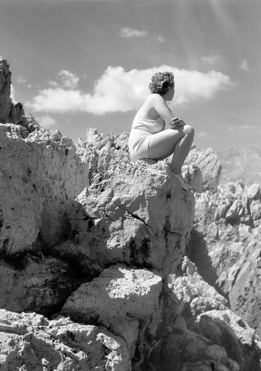 Topazia Alliata in the Mountains during Holidays at Camping du C.A.I. in Bormio by Fosco Maraini