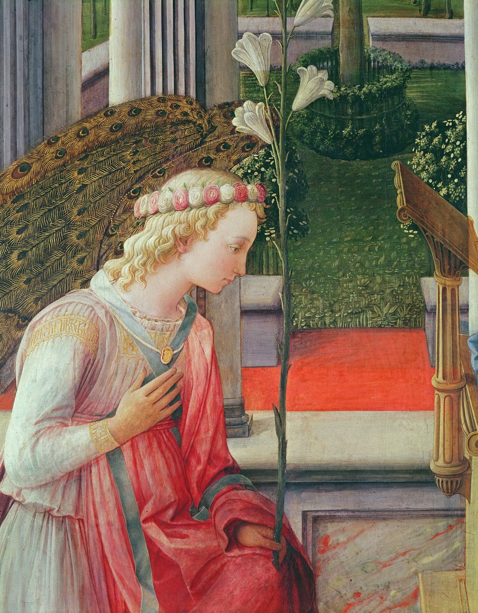 The Annunciation (detail) by Fra Filippo Lippi