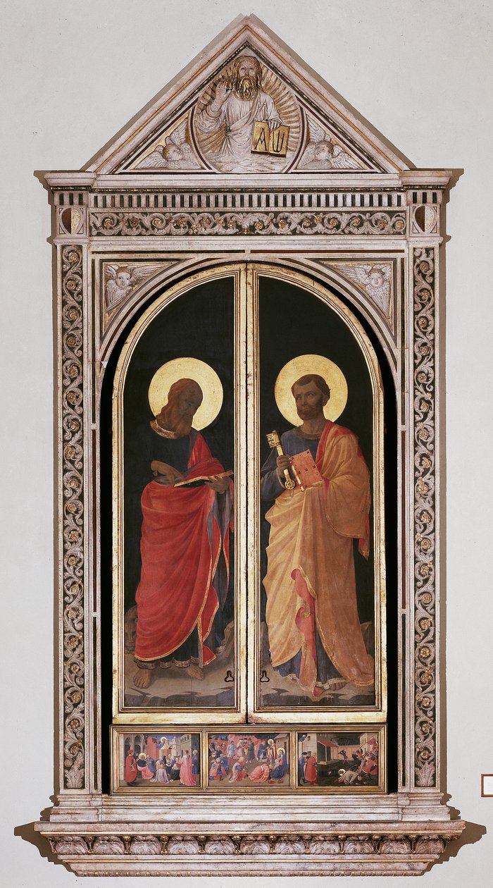 St. Mark and St. Peter (Closed Tabernacle of the Linaioli) by Fra  Angelico