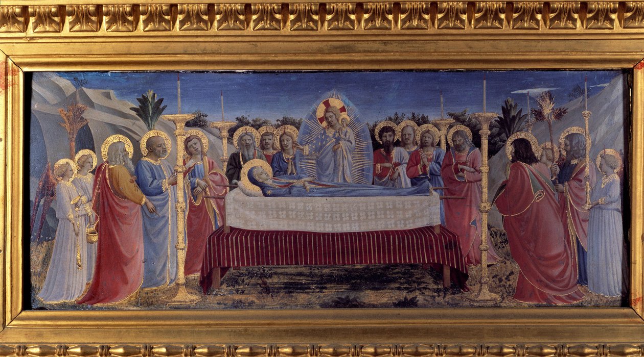 The Funeral of the Virgin. Predella 1435 by Fra  Angelico