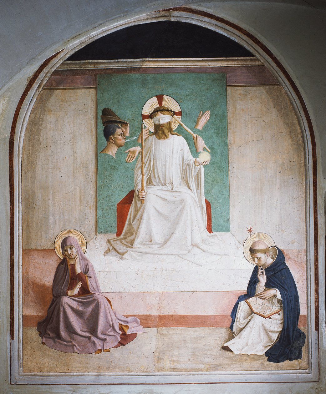 The Mocking of Christ with Mary and St Dominic by Fra  Angelico