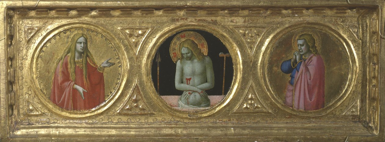 Christ as Man of Sorrows flanked by Saint Mary Magdalene and Saint John the Evangelist by Fra Angelico