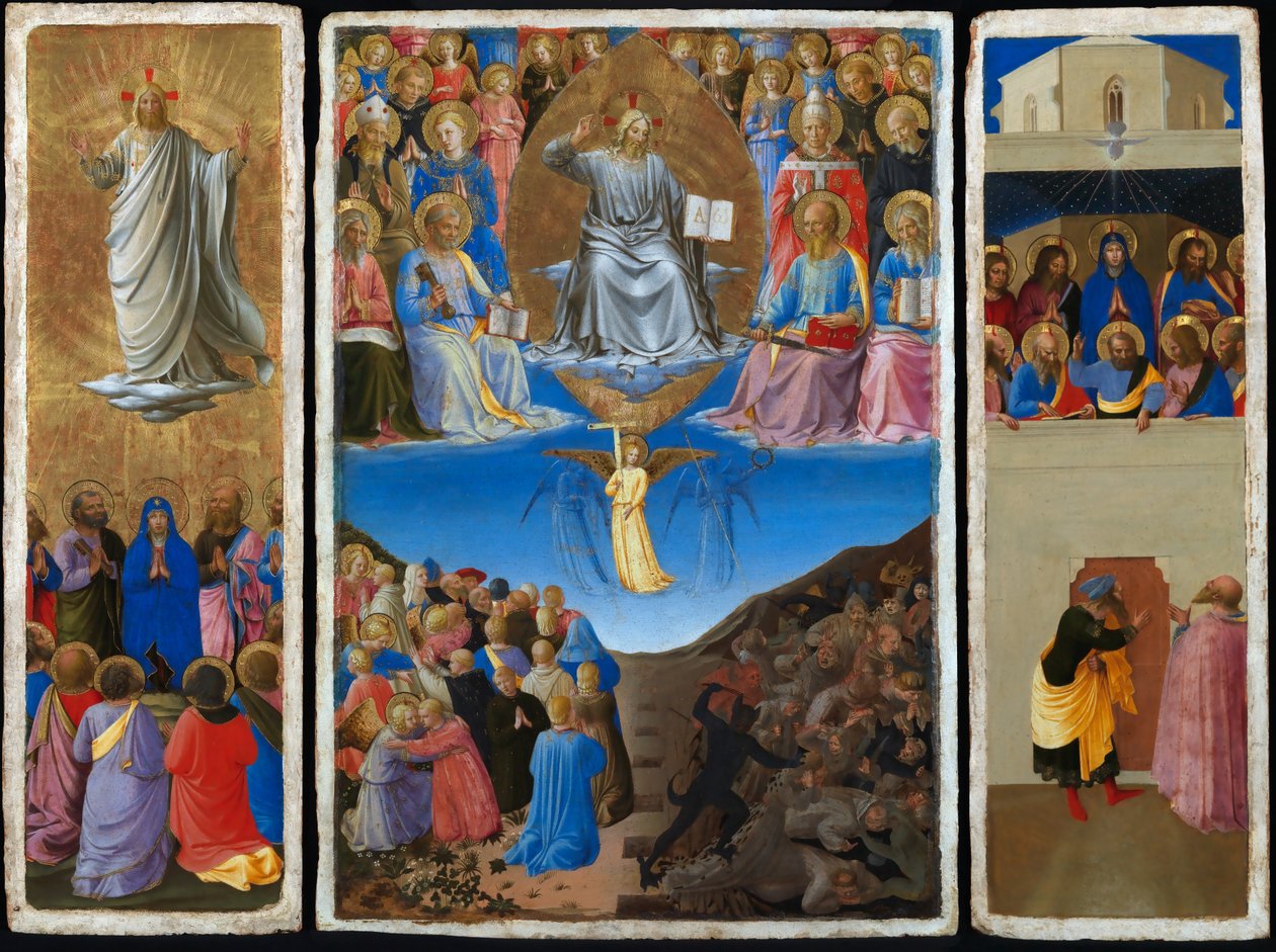 Triptych of the Last Judgment, Ascension, and Pentecost by Fra Angelico