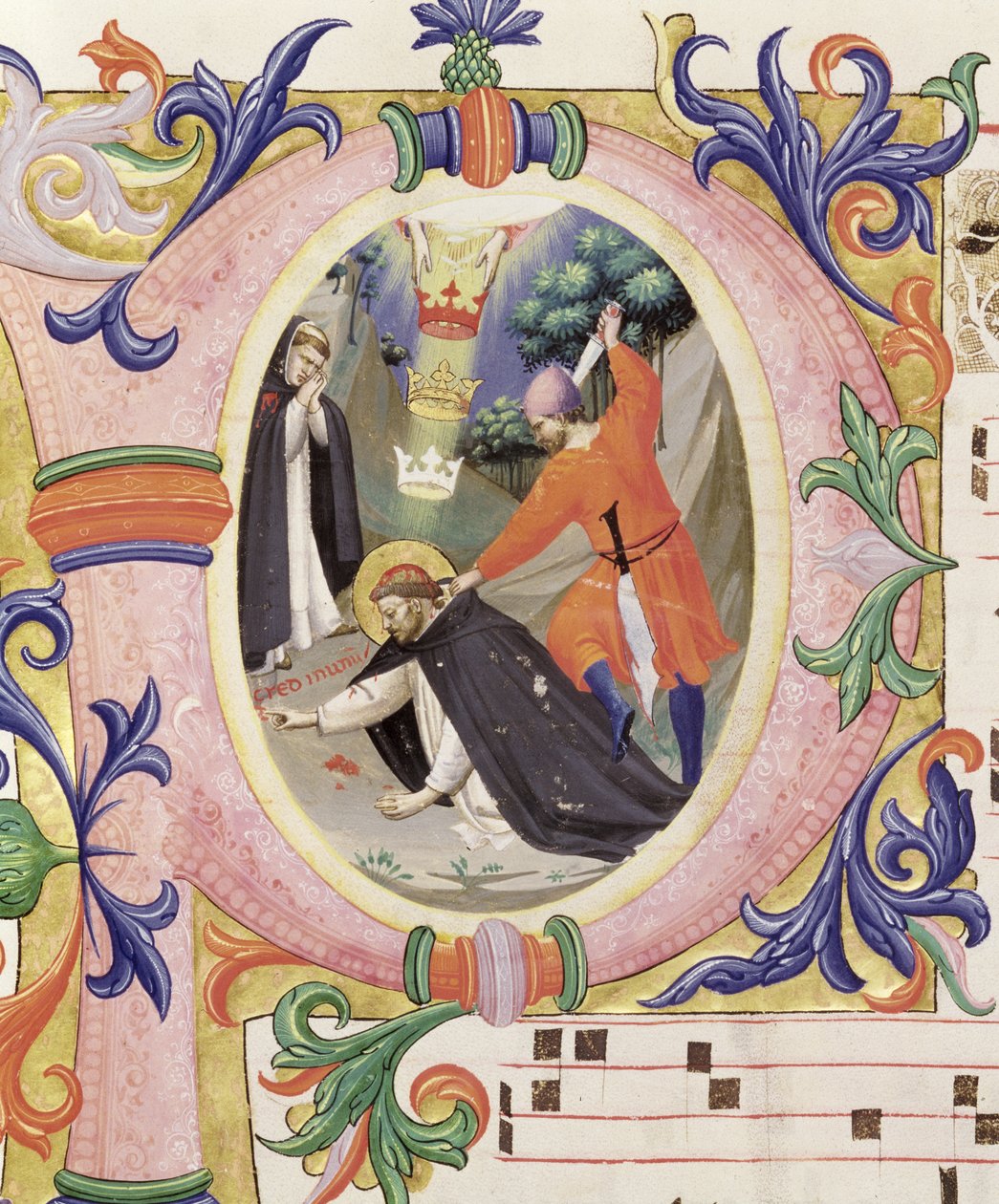 Missal 558 f.68v Historiated initial 