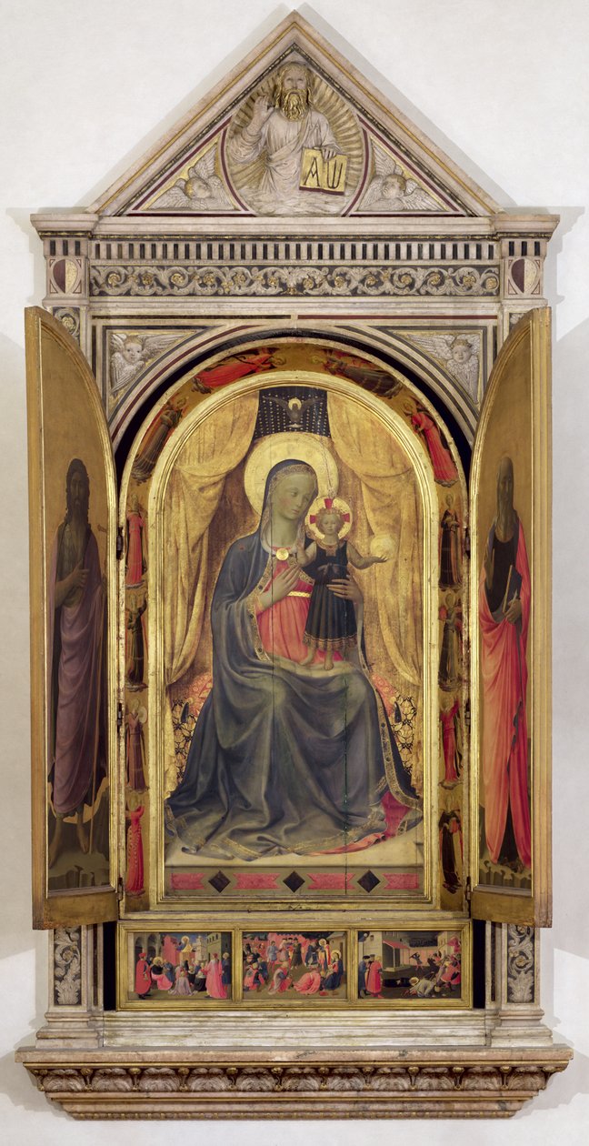 The Linaiuoli Triptych: The Virgin and Child enthroned with St. John the Baptist and St. Mark, 1433 by Fra Angelico