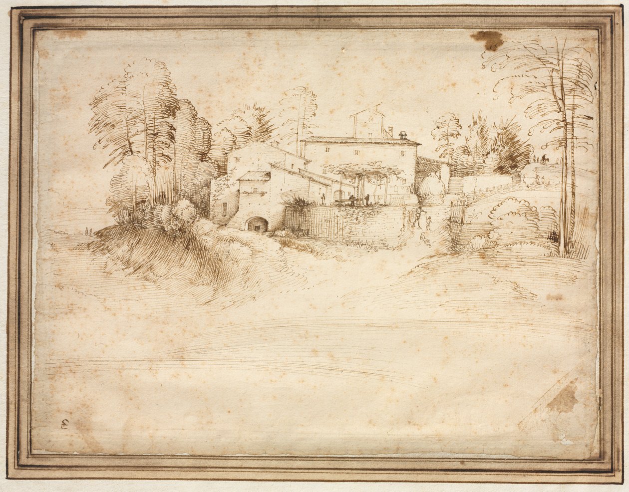 Farmhouse on the Slope of a Hill by Fra Bartolommeo